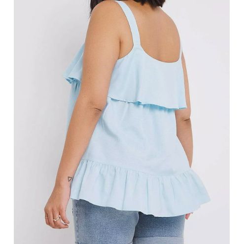 Ladies Simply Be Baby Blue Strap Cami Top