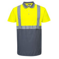 Portwest S479 Hi-Vis Contrast Polo Shirt S/S Yellow/Grey Medium