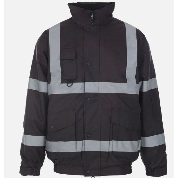 Create & Destroy Black Hi Vis Bomber Jacket