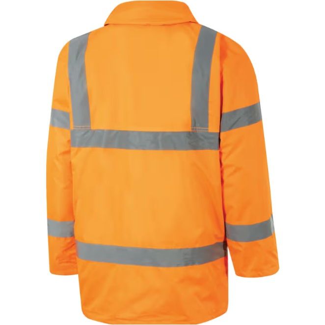 Hi-Vis Waterproof Jacket, Medium, Orange, Polyester, EN20471