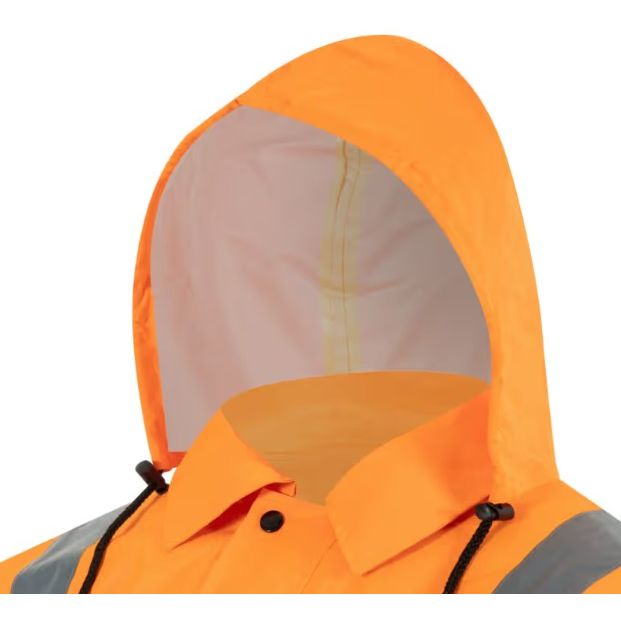 Hi-Vis Waterproof Jacket, Medium, Orange, Polyester, EN20471