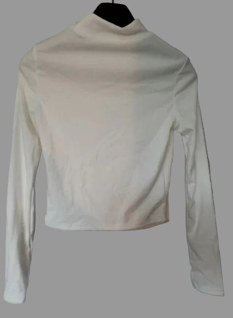 Off White Polo Neck Top Medium