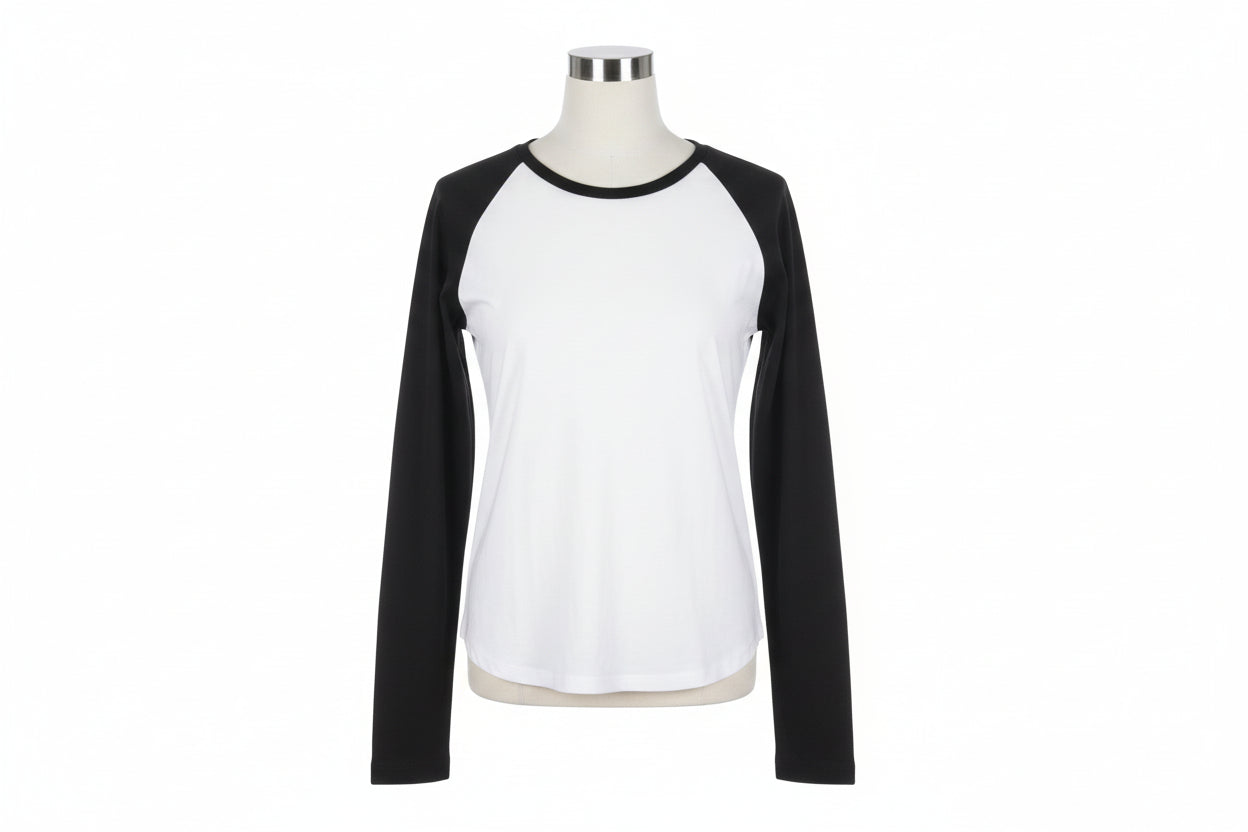 Ladies Black & White Long Sleeved Top XL