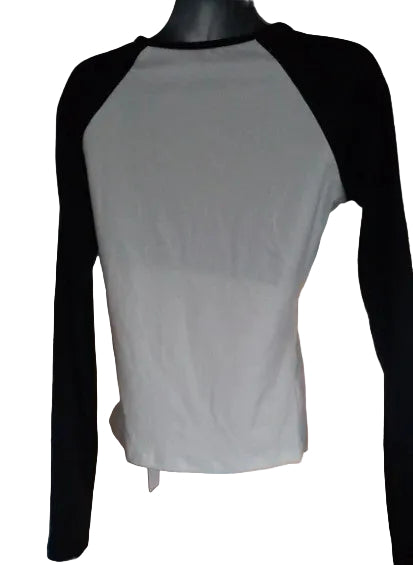 Ladies Black & White Long Sleeved Top XL