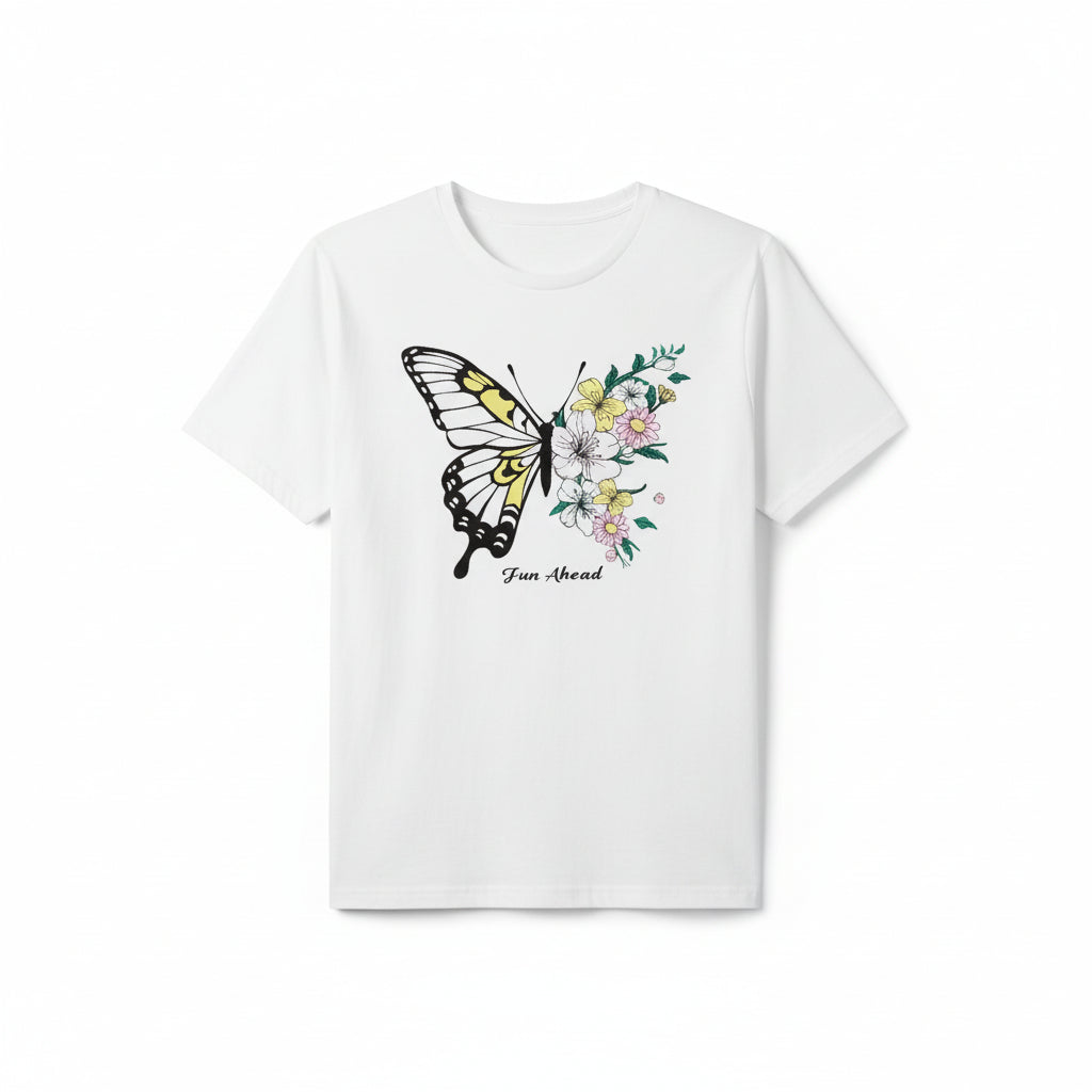 Cream Butterfly T-Shirt Medium
