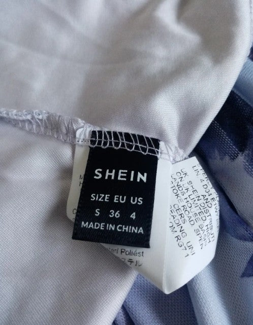 Ladies Blue Flowered Dress & Jacket Small