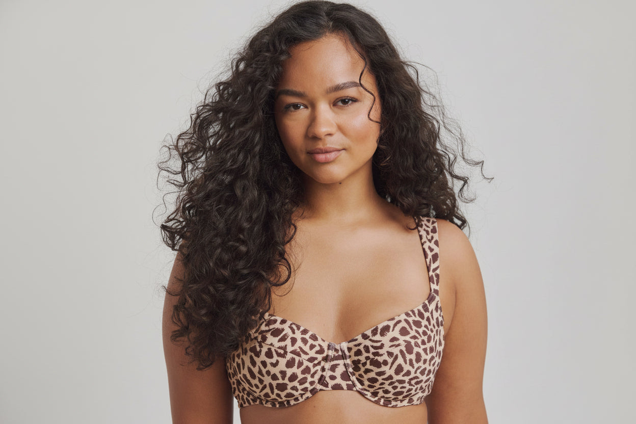 Figleaves Serengeti Underwired Bikini Top UK32F Leopard Print IA877