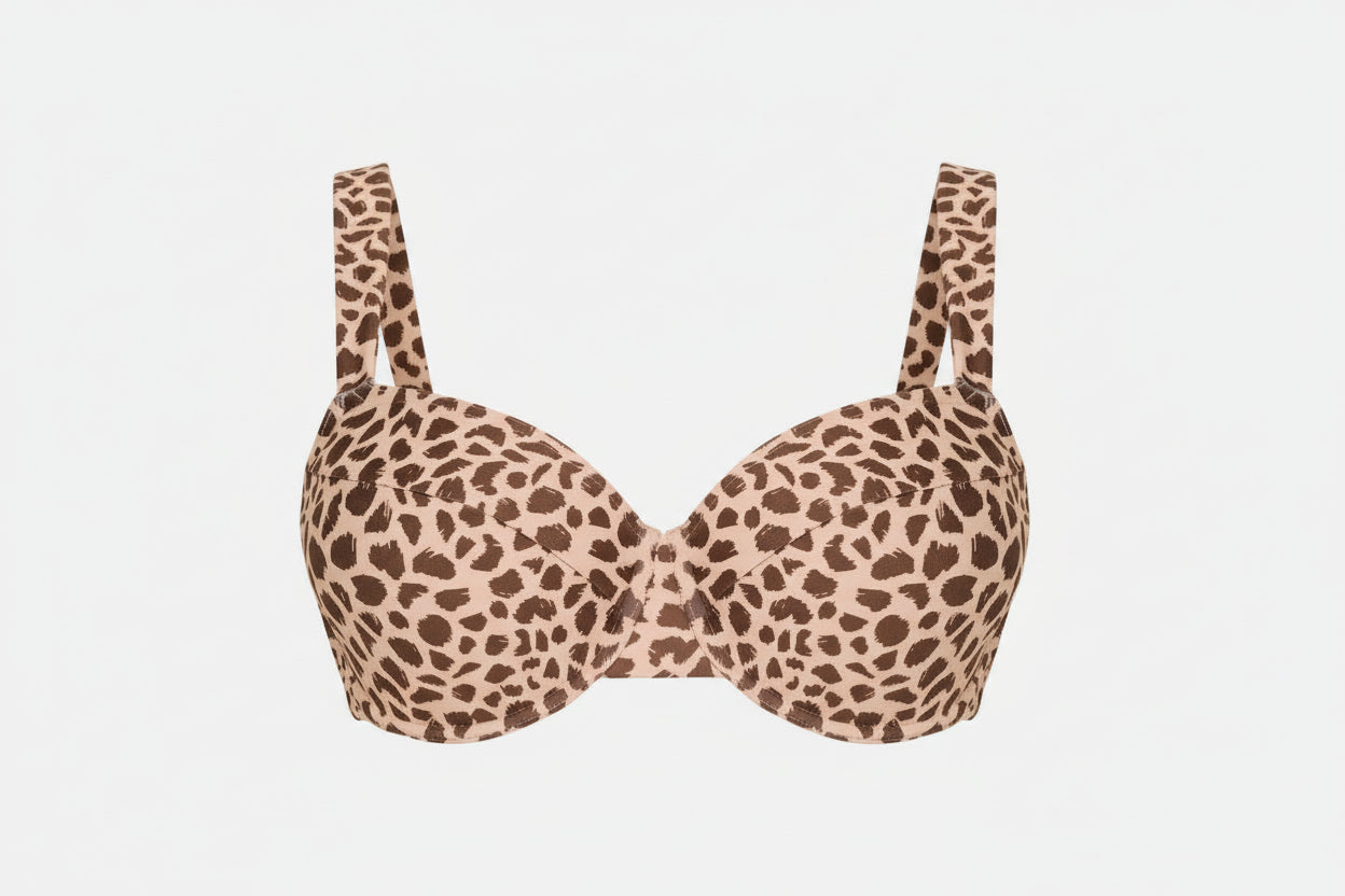 Figleaves Serengeti Underwired Bikini Top UK32F Leopard Print IA877