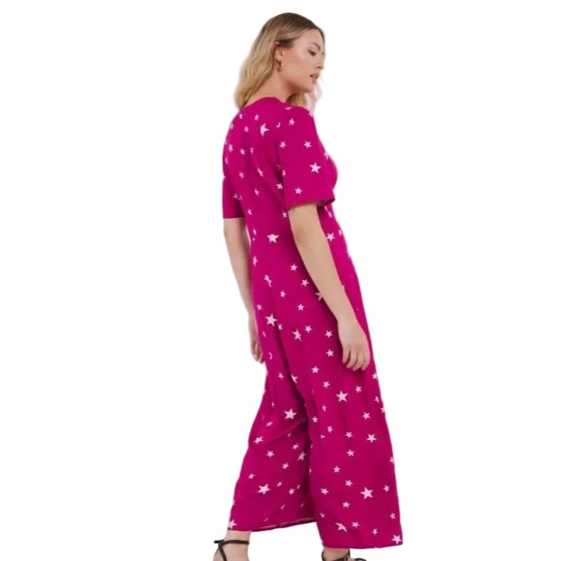 Nobody's Child Curve Beatrice Star Print Jumpsuit UK 14