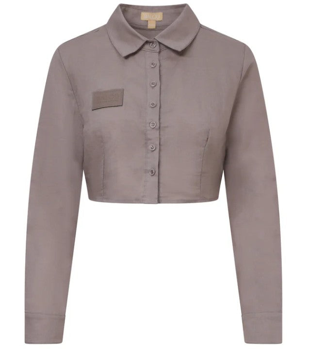 Balou Womens Cropped Shirt Grey