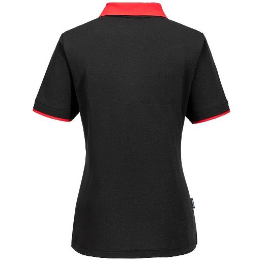 Portwest PW219 - PW2 Women's Polo Shirt S/S Black/Red