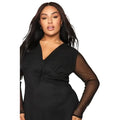 boohoo Plus Tie Bust Mesh Skater Dress