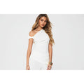 boohoo Textured Off Shoulder Ruched Top UK 14