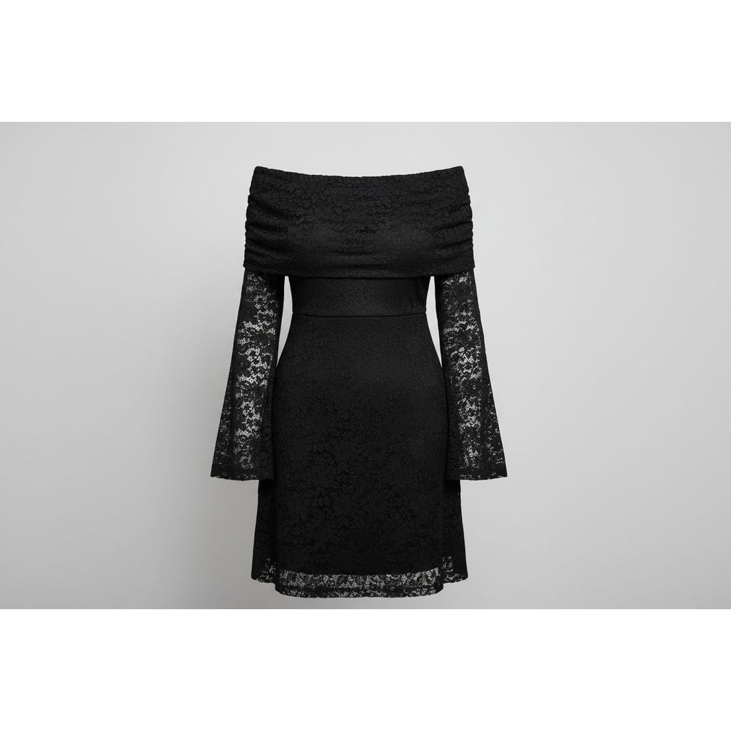 boohoo Plus Lace Off Shoulder Flared Skater Dress