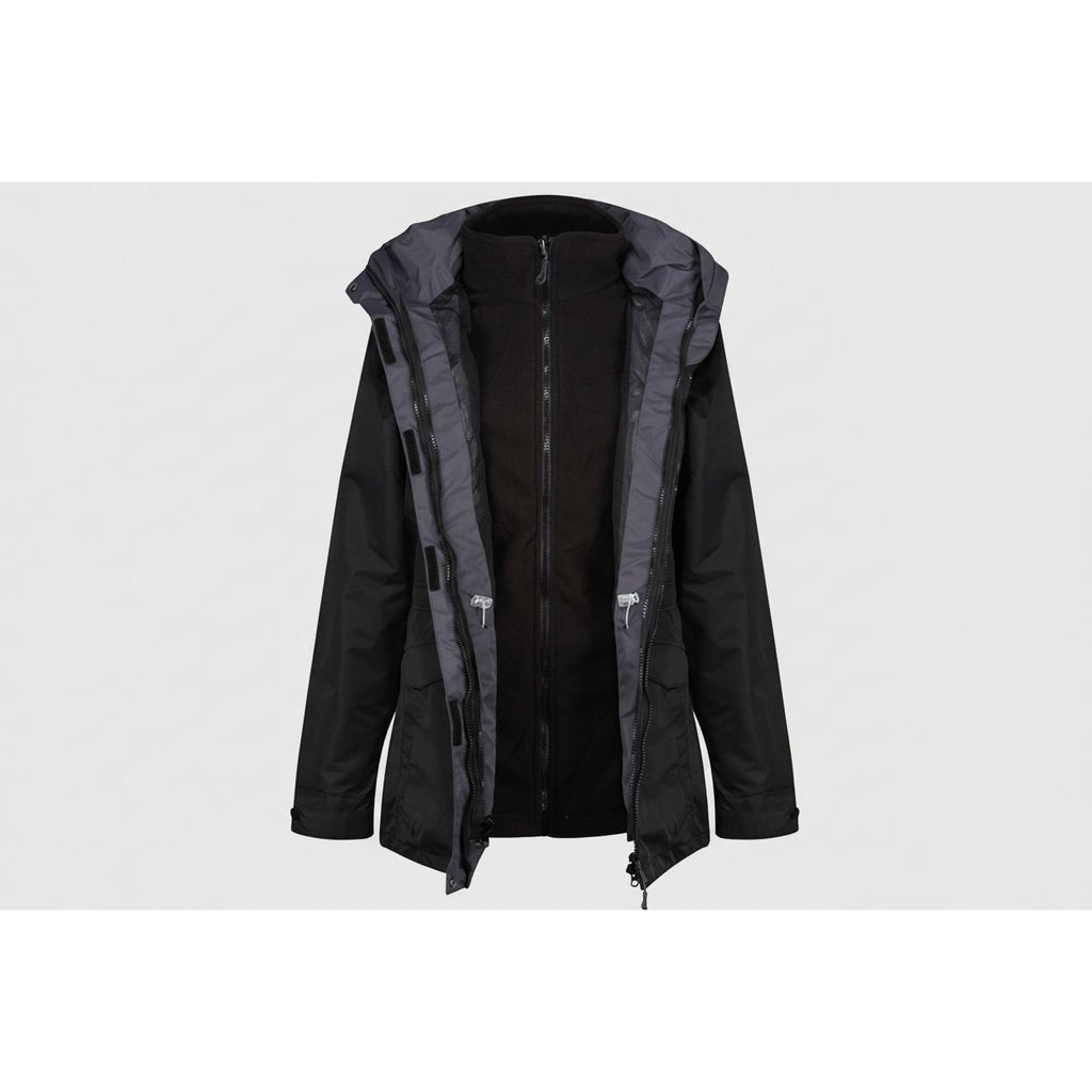 Regatta TRA148 Benson III Ladies Breathable 3 in 1 Jacket - Black - UK 12