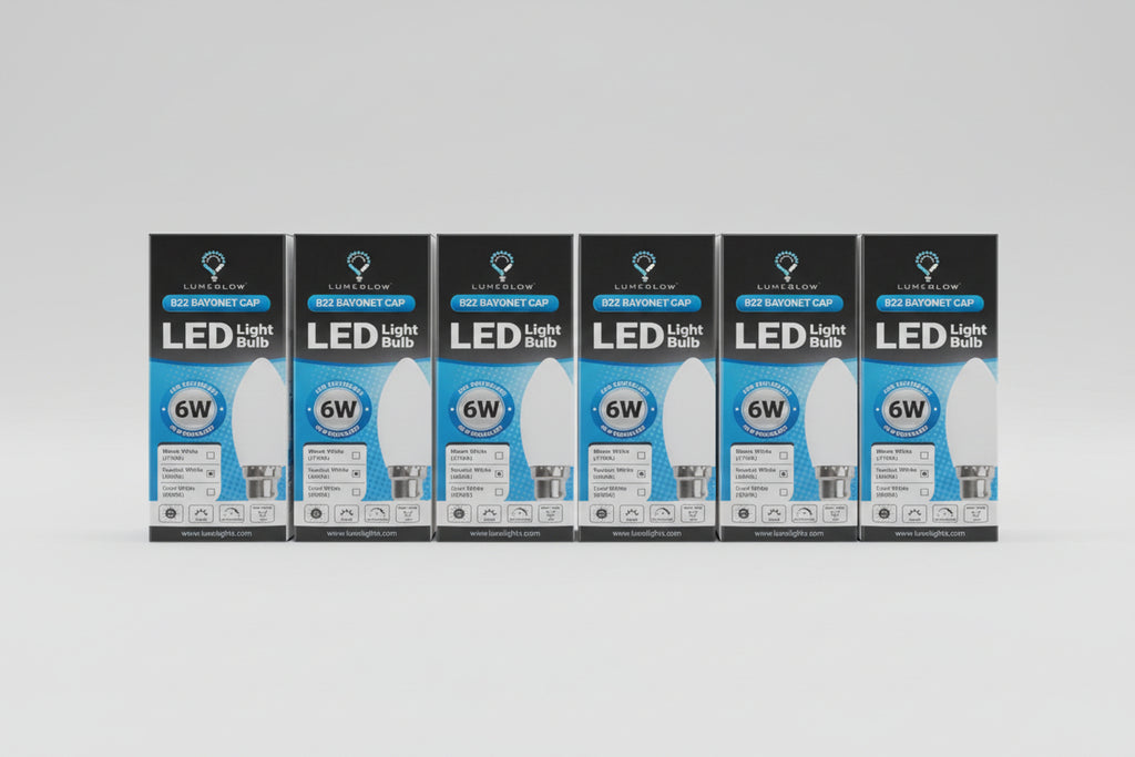 B22 Bayonet 6W Candle LED 6 pack