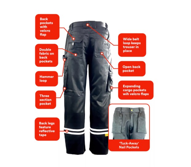 Multi Pocket Pro-Work Trousers 30" Leg