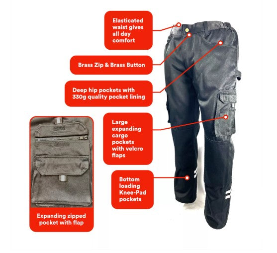 Multi Pocket Pro-Work Trousers 30" Leg