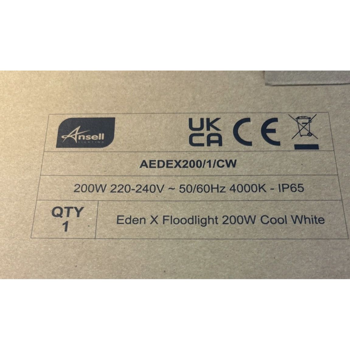 Ansell Eden 200w LED Flood Light Cool White 4000K