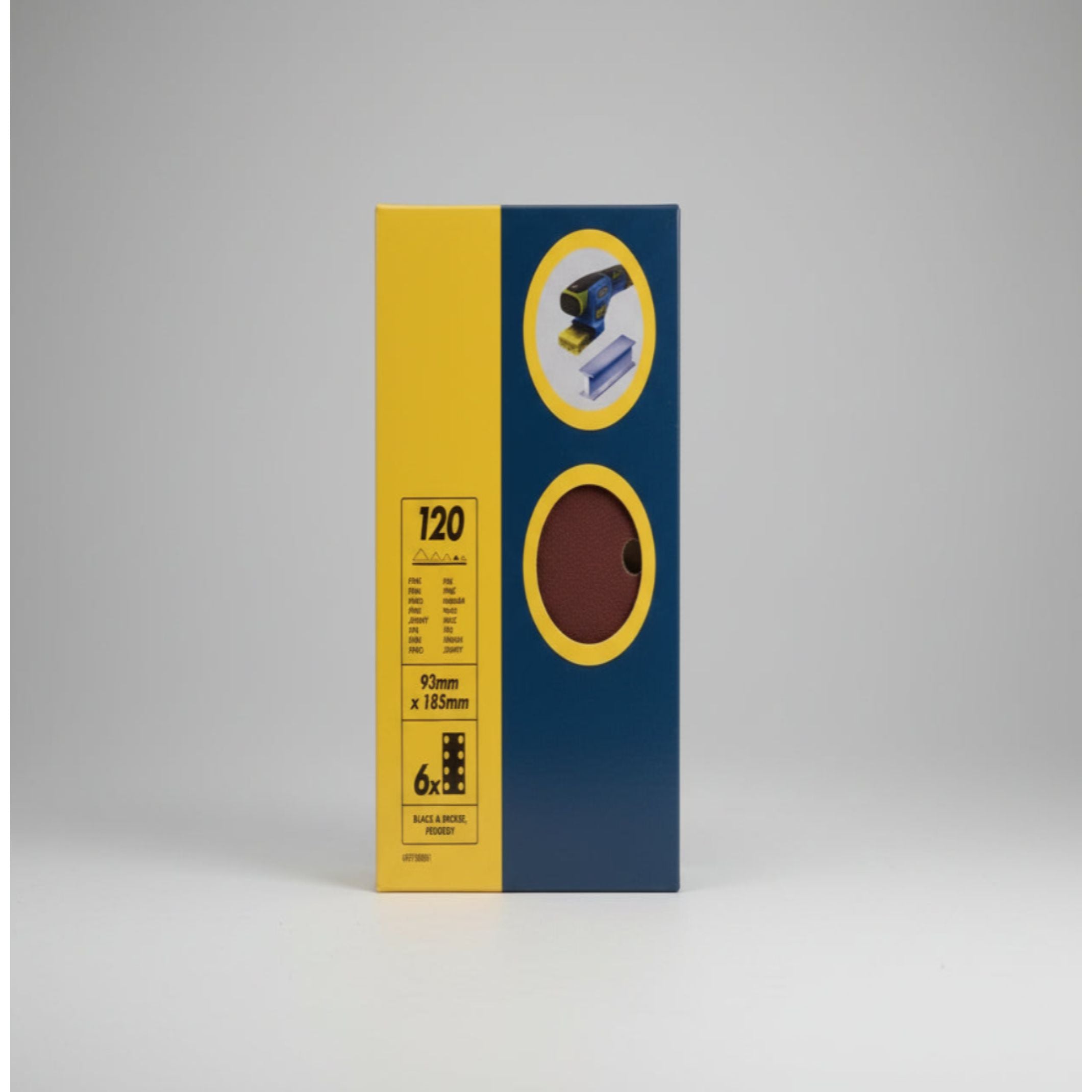 1 Box (20 Packs of 6) Flexovit Sanding Sheets 120 Grit 93x185mm