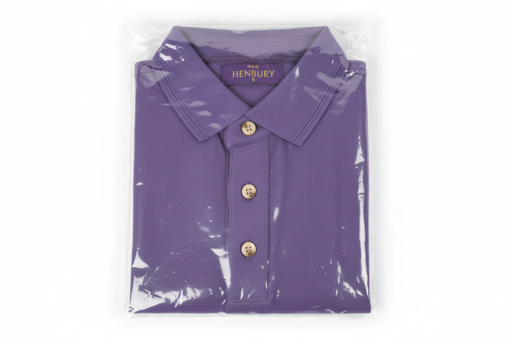 Henbury Polo Shirt H410 Size Small Purple