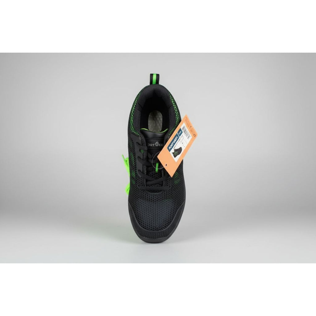 FT35 Portwest Composite Trainer S1PS FO SR Black/Green UK5