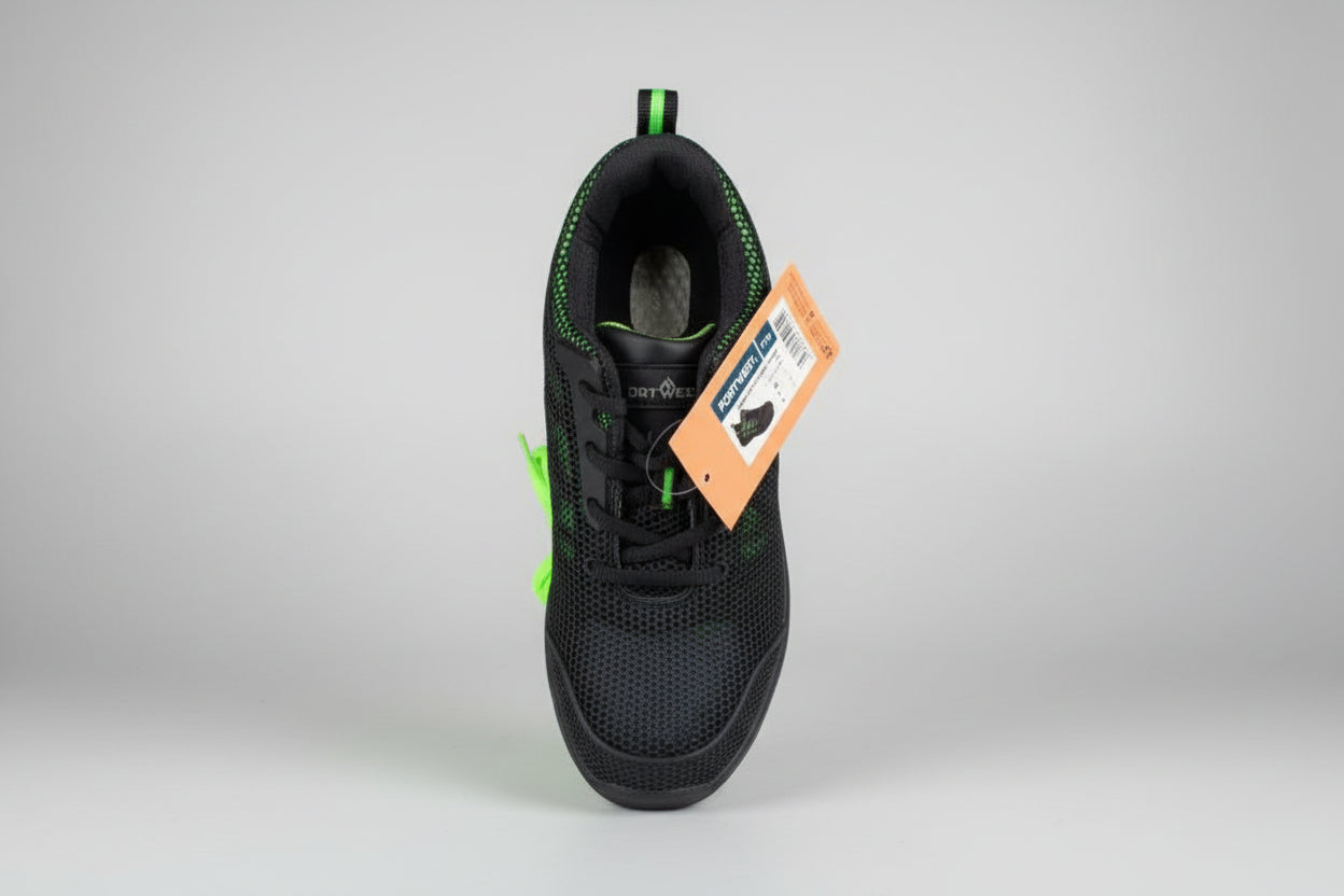 FT35 Portwest Composite Trainer S1PS FO SR Black/Green UK5