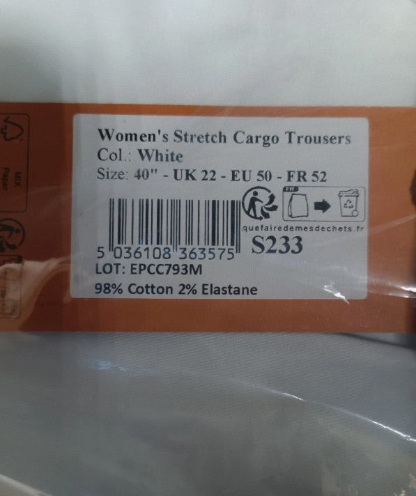 Portwest Women's Stretch Cargo Trousers Slim Fit SIZE 40" UK22