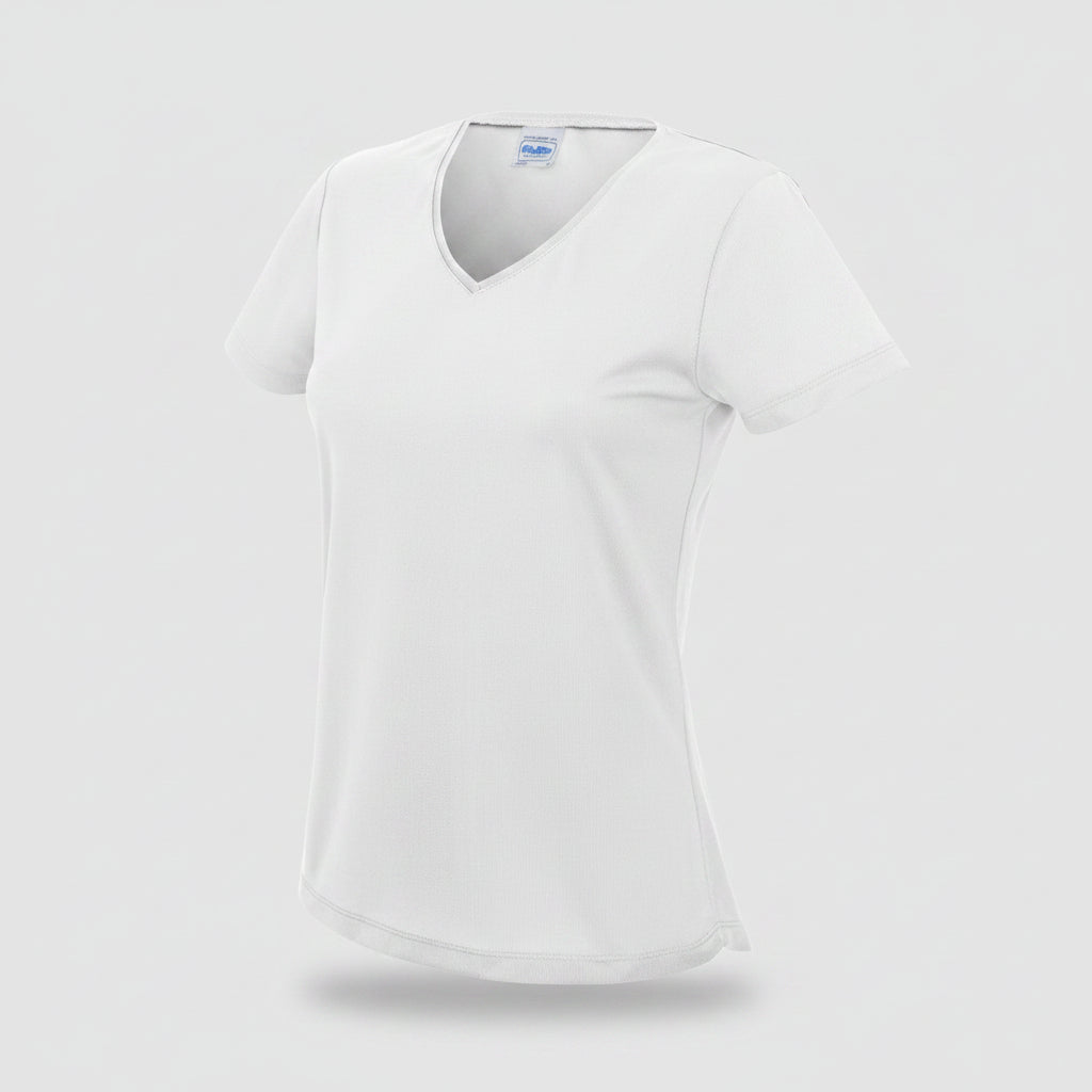 AWDis Cool Girlie V Neck Wicking T-Shirt White Large/14
