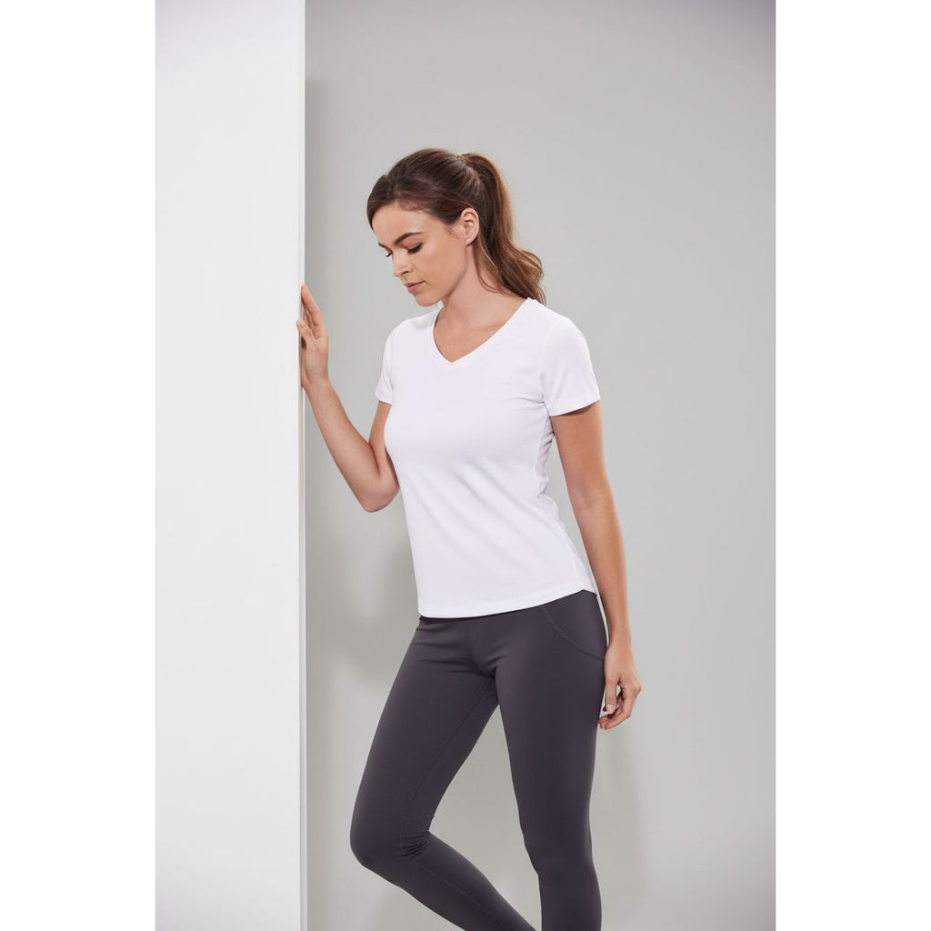 AWDis Cool Girlie V Neck Wicking T-Shirt White Large/14