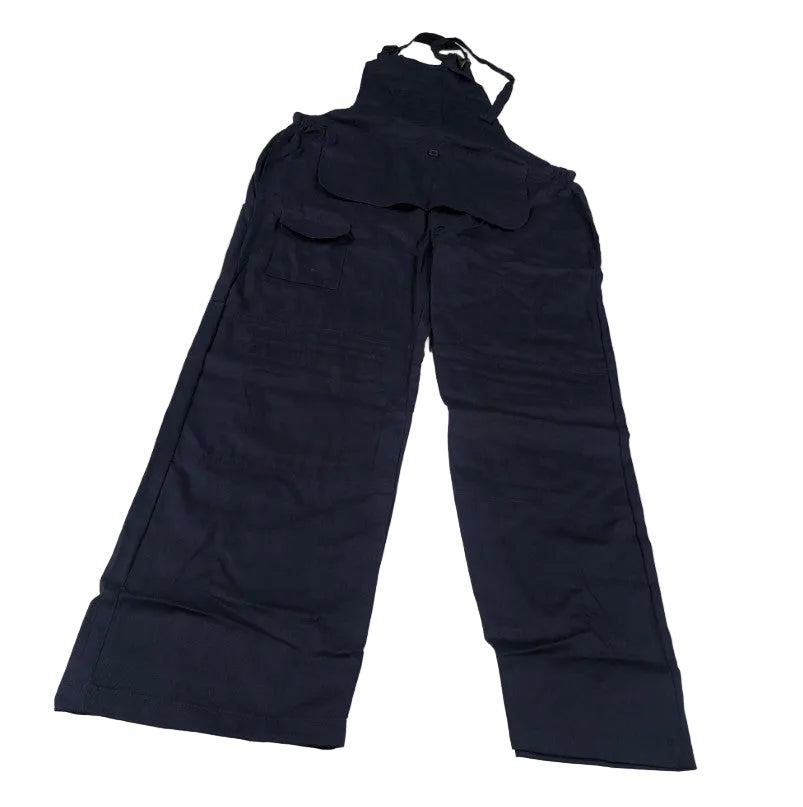 Navy blue bib and brace
 on a white background