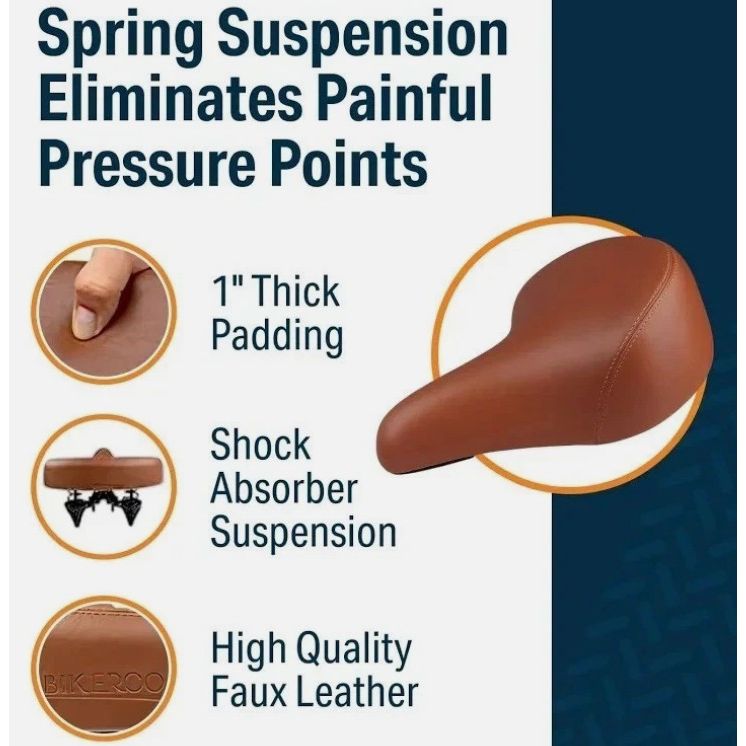 BIKEROO Brown Cruiser Padded Bike Seat 10" x 10"