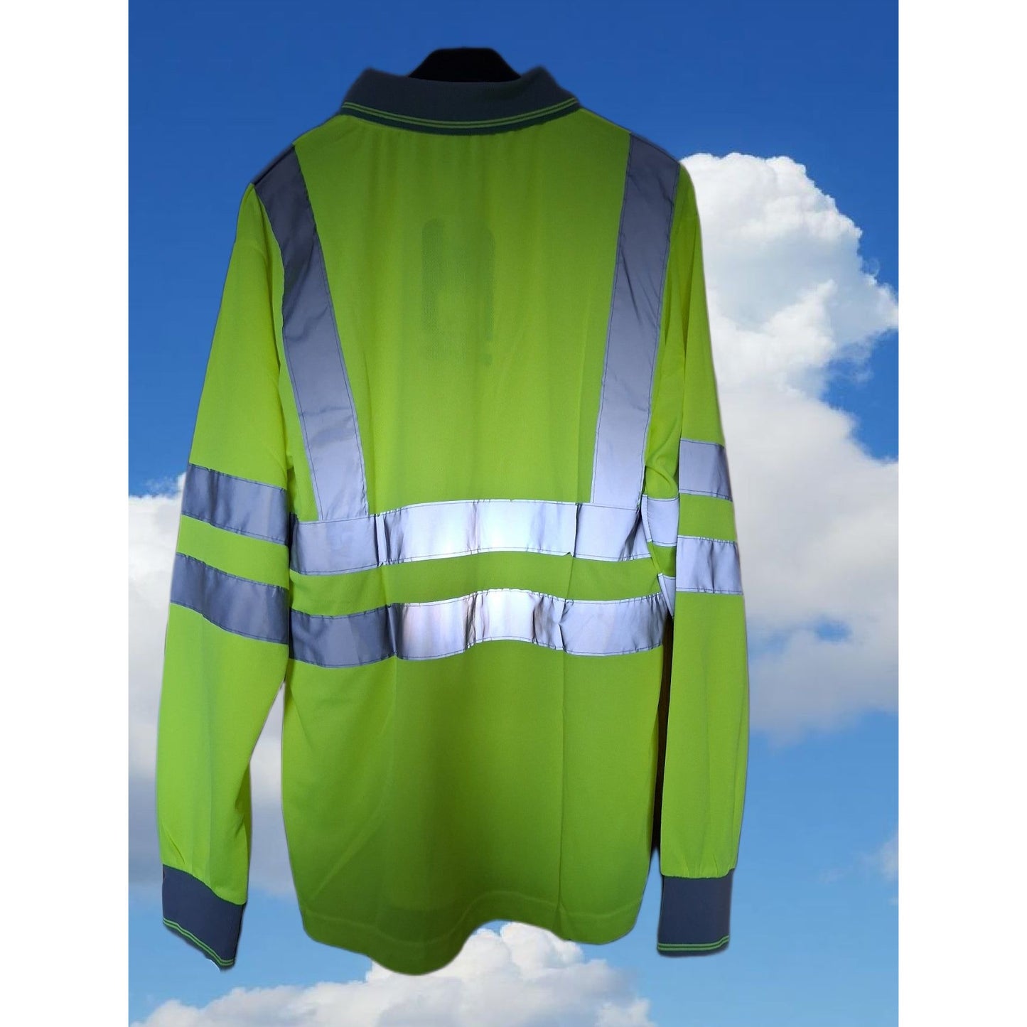Aviator Long Sleeve High Vis Polo Shirt - Yellow/Grey XL