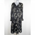 Navy floral dress on a mannequin 