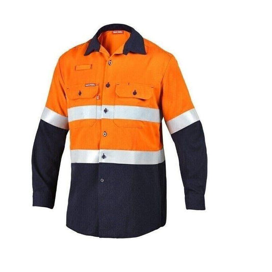 Hi Viz Hard Yakka Tecasafe Y04066 Hi-Viz 2 Tone Fire Resistant Safety Shirt