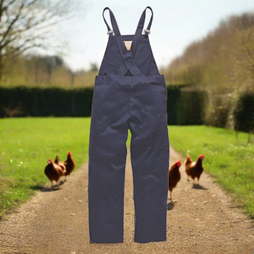 Work Safe Traditional Cotton Drill Bib & Brace Overalls in Navy Blue - Extra Large/Large