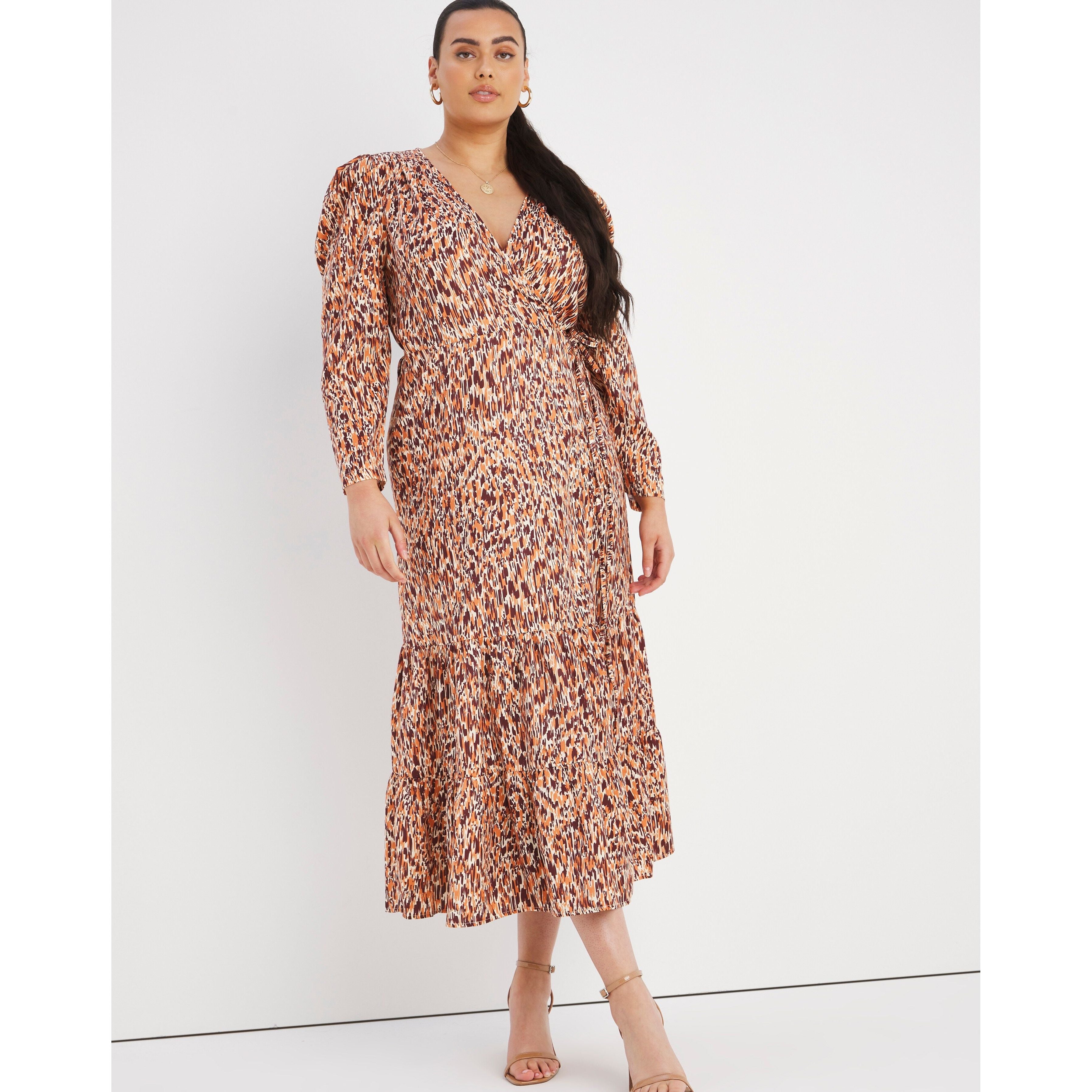 Little Mistress Maxi Dress Animal Print UK24