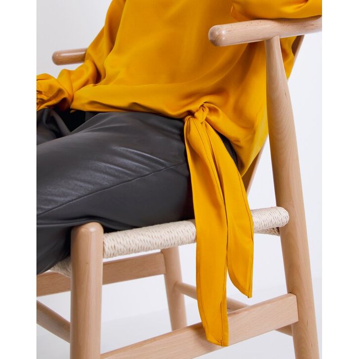 JD Williams Yellow V-Neck Long Sleeve Top With Side Tie