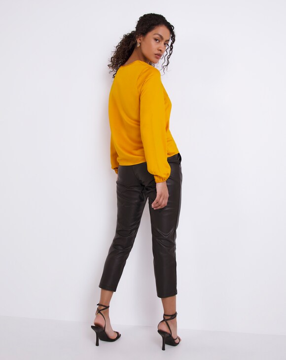 JD Williams Yellow V-Neck Long Sleeve Top With Side Tie
