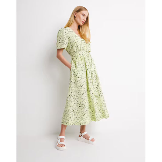 Whistles Painterly Marks Button Midi Dress UK16