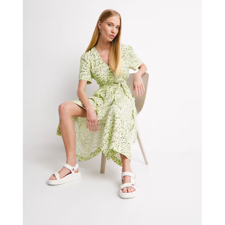 Whistles Painterly Marks Button Midi Dress UK16