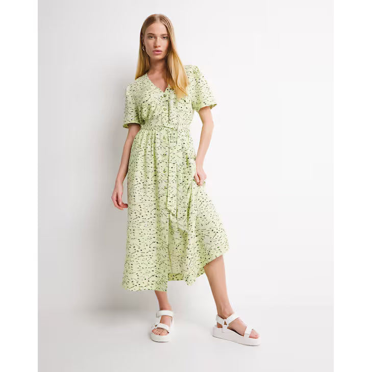 Whistles Painterly Marks Button Midi Dress UK16