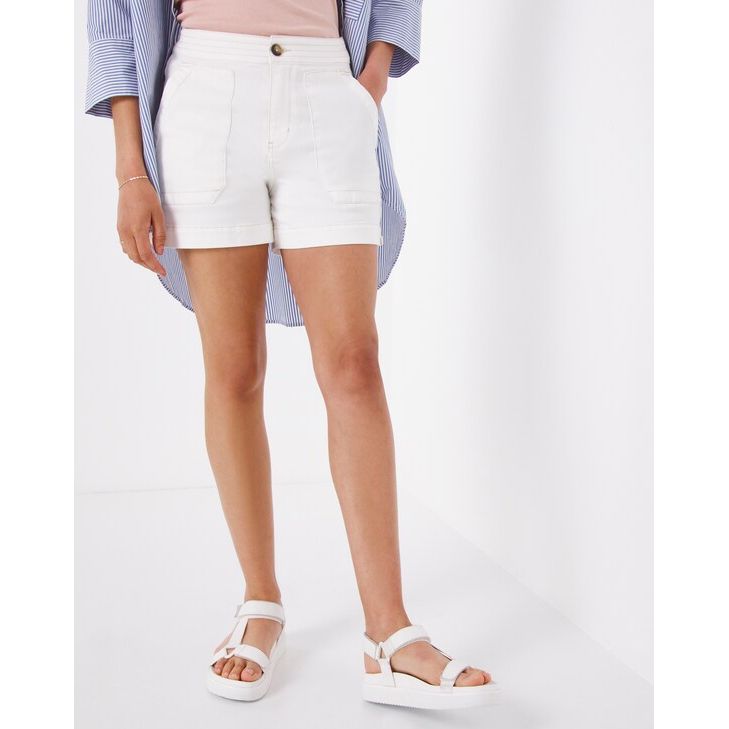 Warm White Smart Denim Shorts UK28