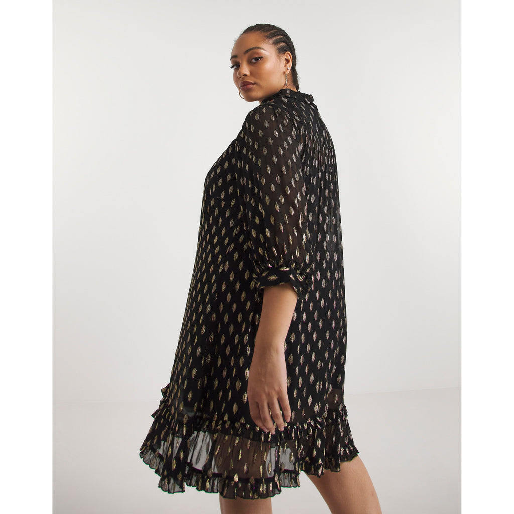 Jo by Joanna Hope Multi Foil Tie Neck Dress UK12