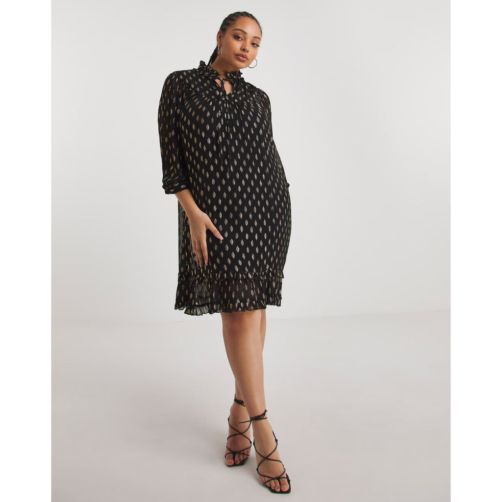 Jo by Joanna Hope Multi Foil Tie Neck Dress UK12