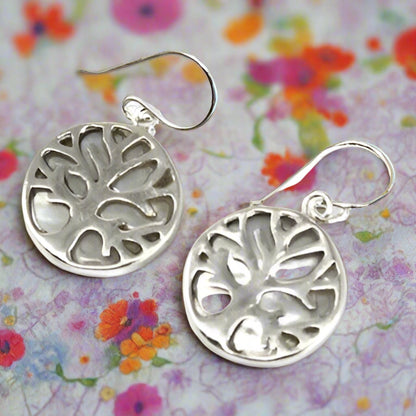 Tree of Life Silver Earrings 15mm