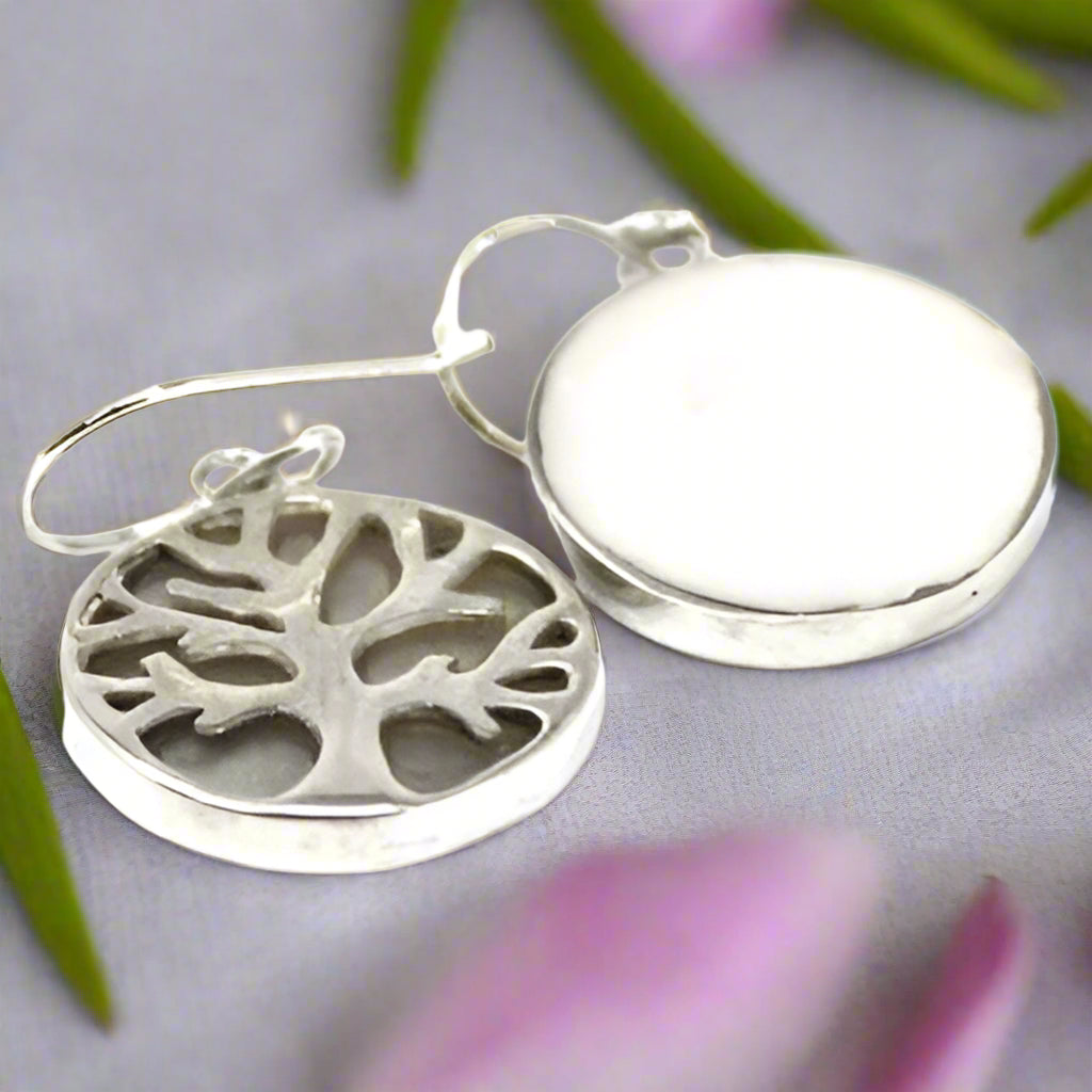 Tree of Life Silver Earrings 15mm