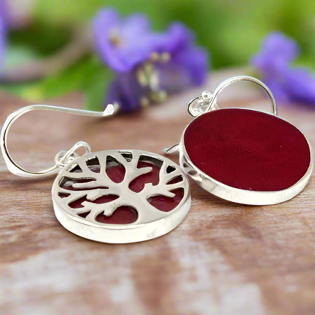 Tree of Life Silver Earrings 15mm