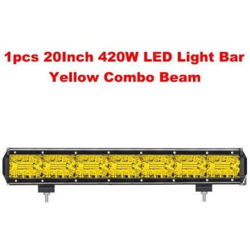 NLpearl 4-20inch 3Rows LED Light Bar 12V 24V Yellow