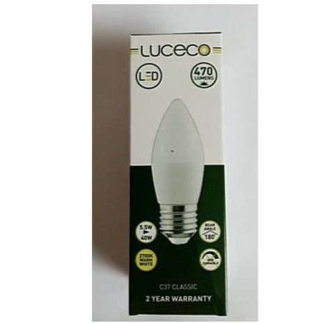 Luceco LED Candle Bulb E27/ES 5.5W 2 Pack